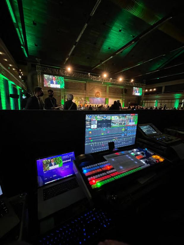 Live production desk at UNEA @ 50
